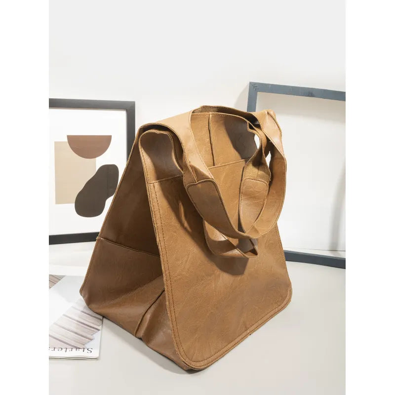 Soft Leather Large Capacity Tote Bag