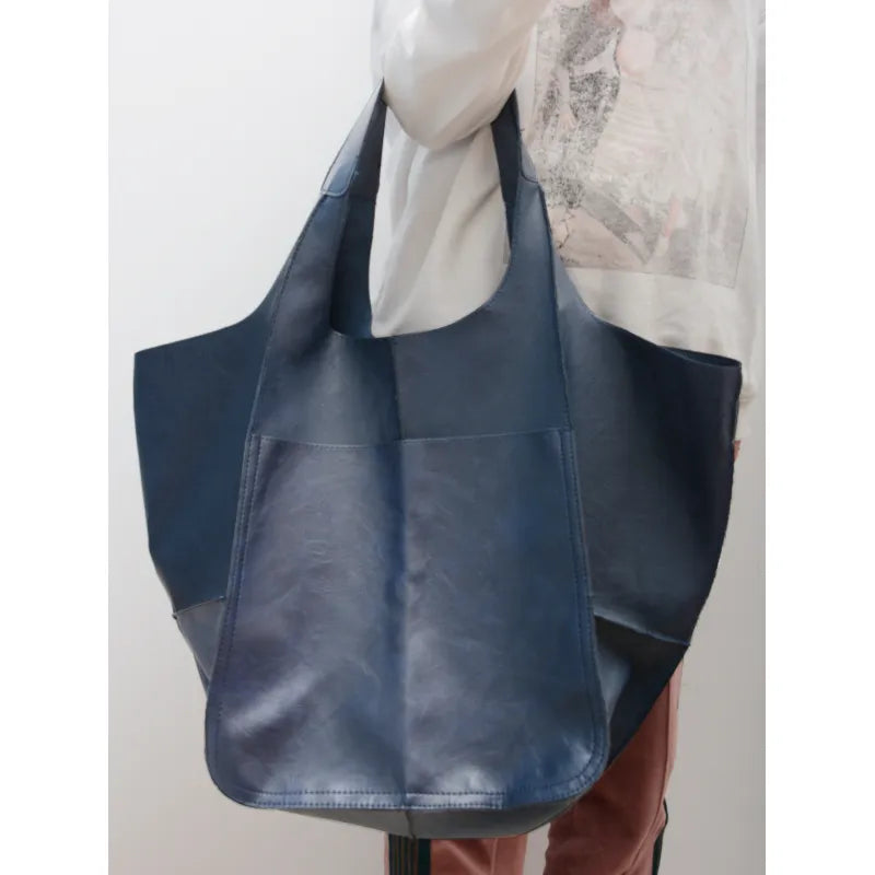 Soft Leather Large Capacity Tote Bag