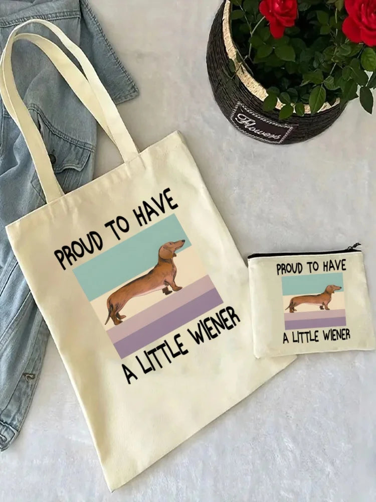 Anatomy Dachshund Dog, “I Do What I Want” Tote Bag