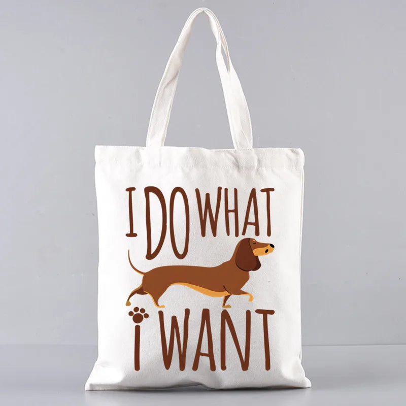 Anatomy Dachshund Dog, “I Do What I Want” Tote Bag