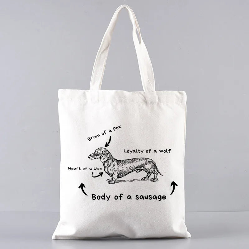 Anatomy Dachshund Dog, “I Do What I Want” Tote Bag