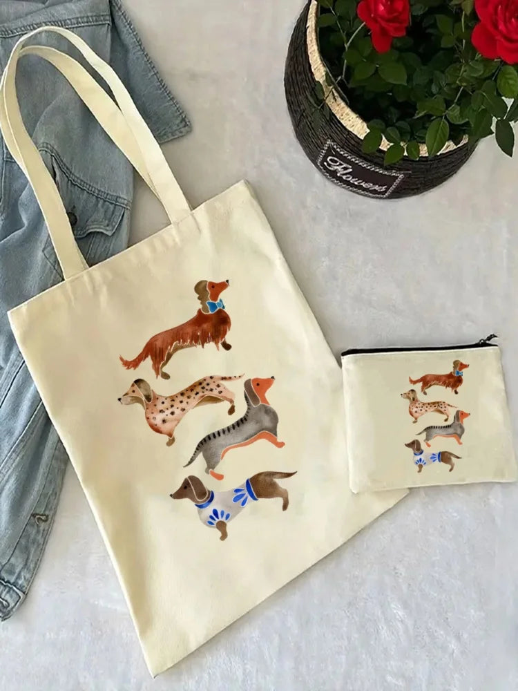 Anatomy Dachshund Dog, “I Do What I Want” Tote Bag