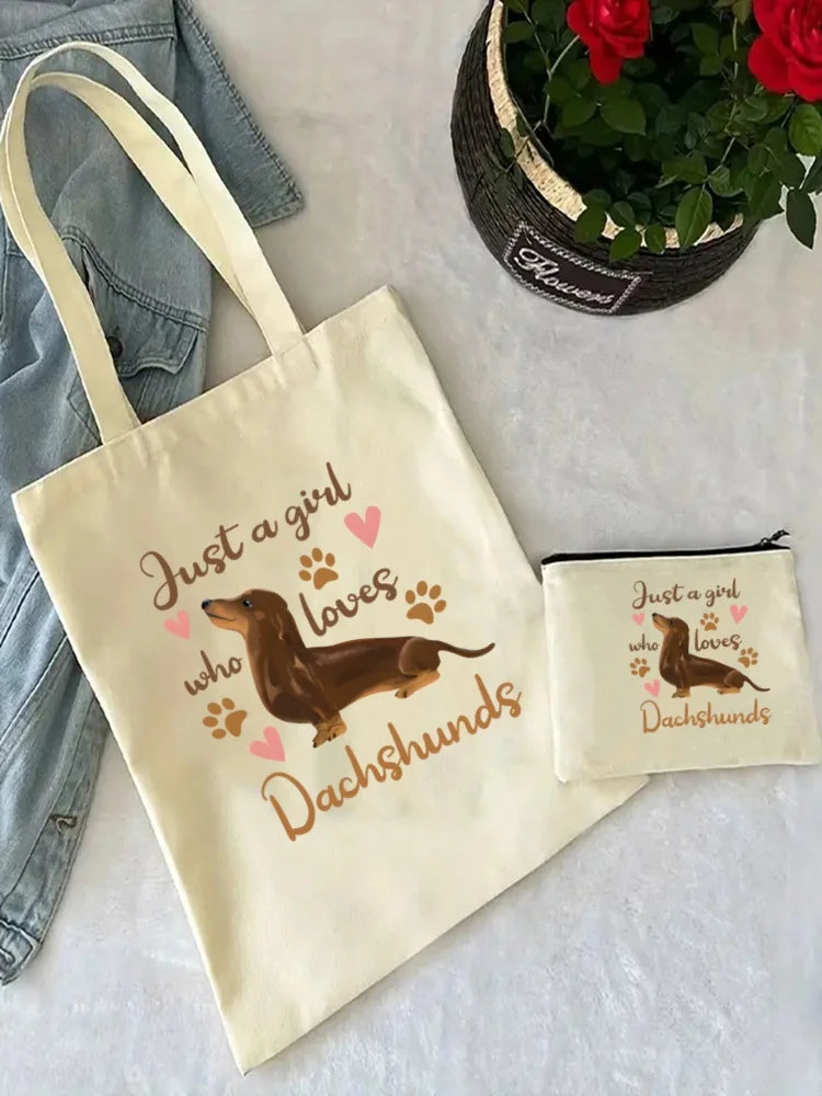 Anatomy Dachshund Dog, “I Do What I Want” Tote Bag