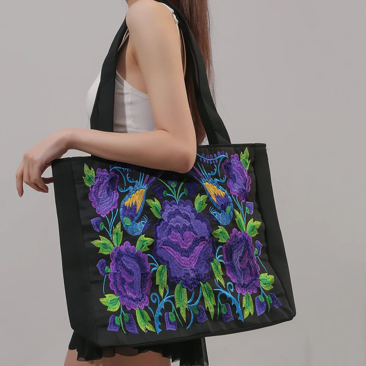 Ethnic Phoenix Embroidered Shoulder Bag