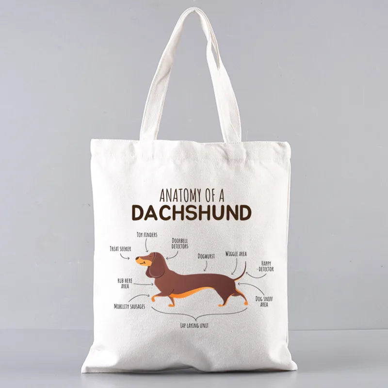 Anatomy Dachshund Dog, “I Do What I Want” Tote Bag