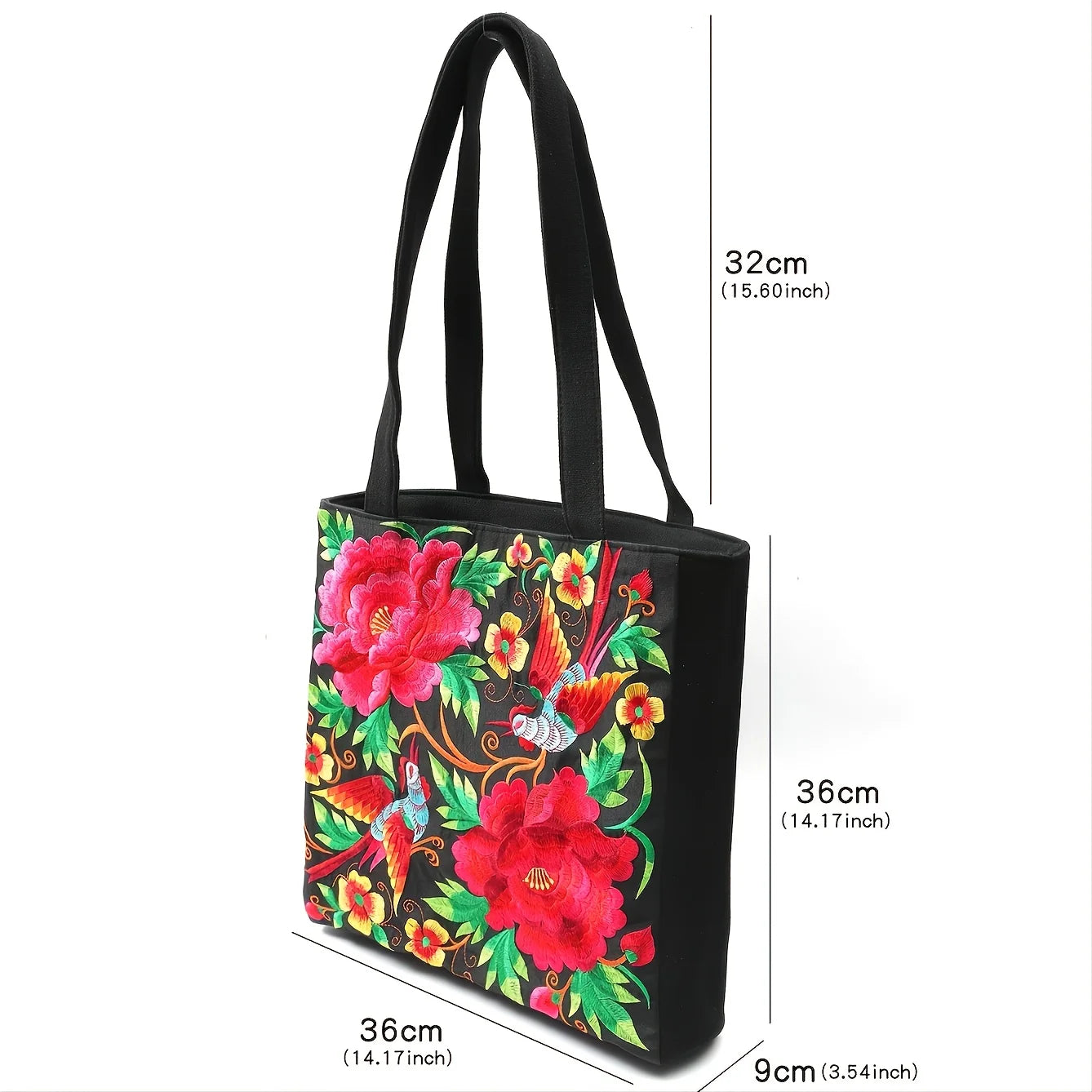 Ethnic Phoenix Embroidered Shoulder Bag