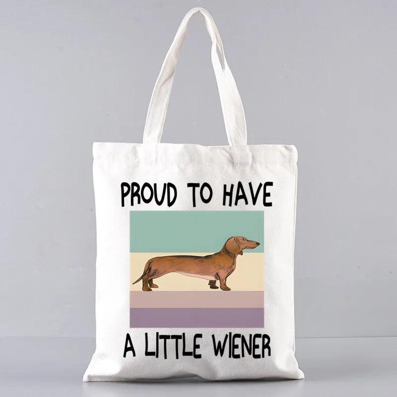 Anatomy Dachshund Dog, “I Do What I Want” Tote Bag