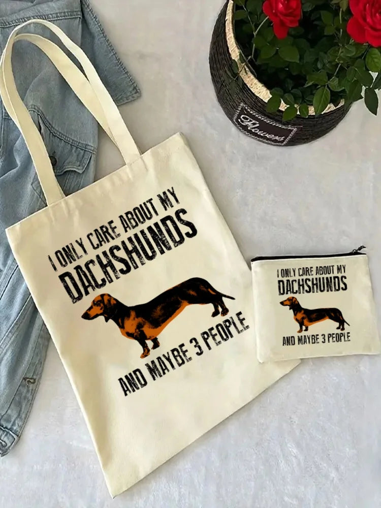 Anatomy Dachshund Dog, “I Do What I Want” Tote Bag