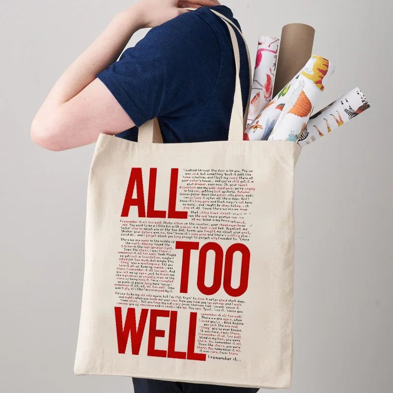 "All Too Well" Tote Bag, Taylor Tote Bag