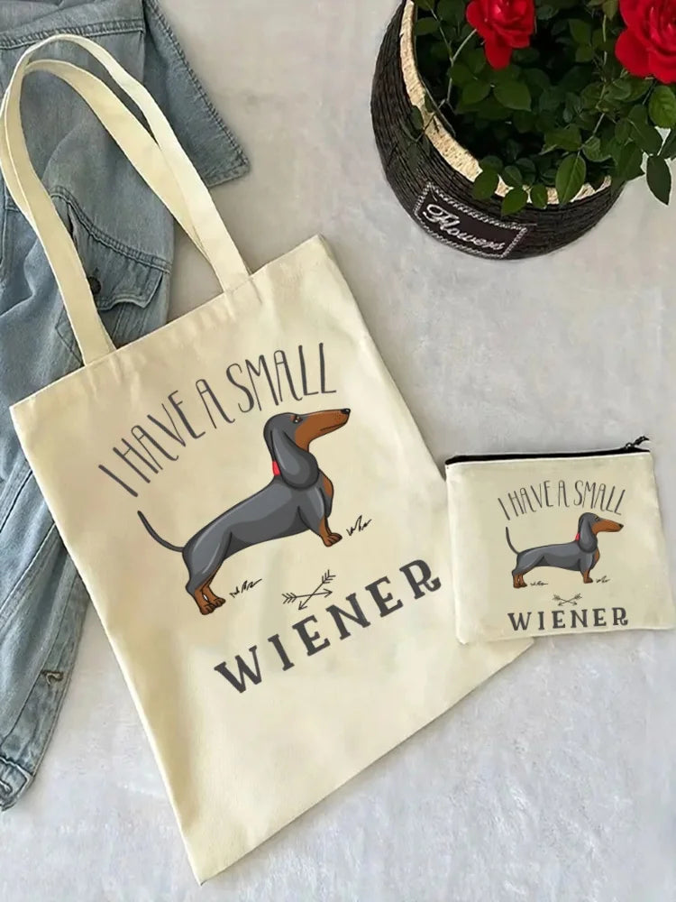 Anatomy Dachshund Dog, “I Do What I Want” Tote Bag