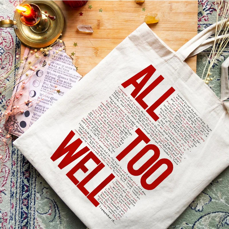 "All Too Well" Tote Bag, Taylor Tote Bag