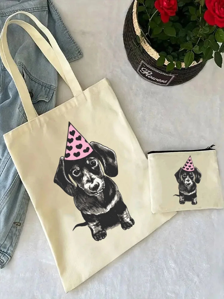 Anatomy Dachshund Dog, “I Do What I Want” Tote Bag