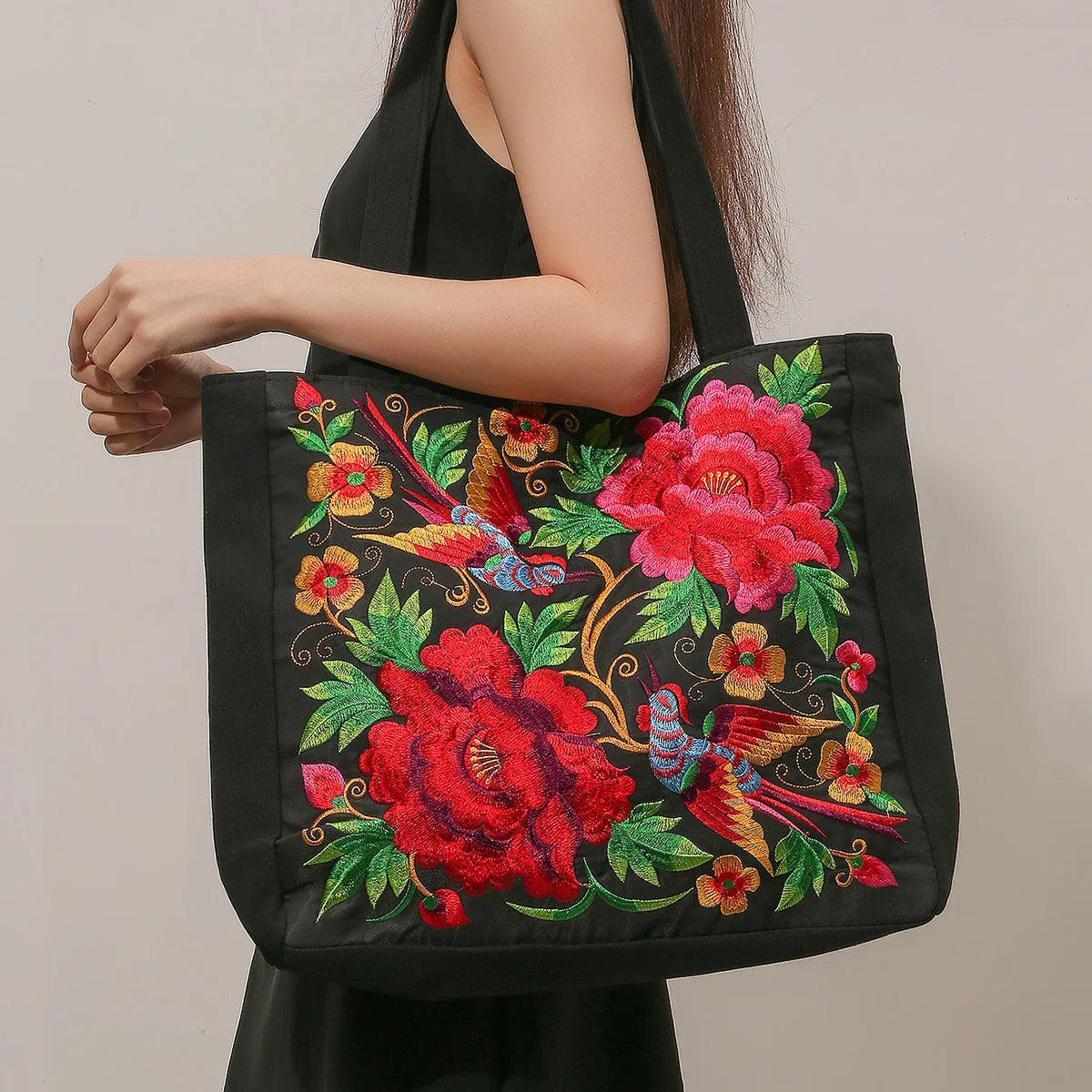 Ethnic Phoenix Embroidered Shoulder Bag