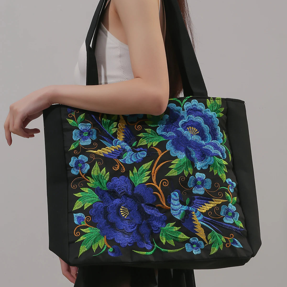 Ethnic Phoenix Embroidered Shoulder Bag