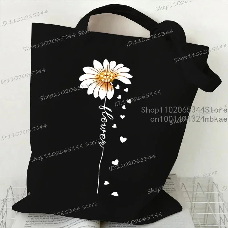 Floral Moon Shopping Tote Bags