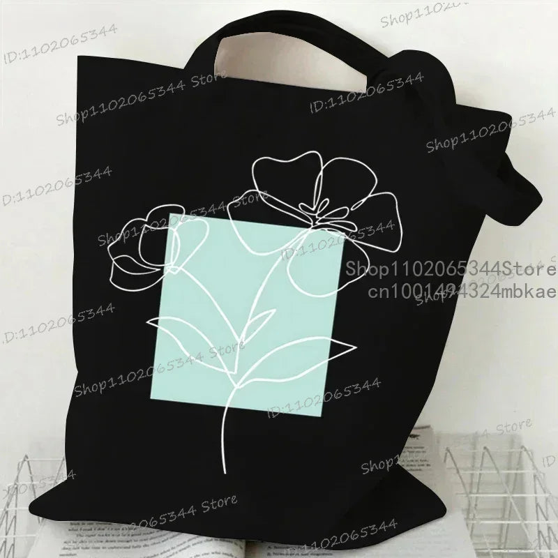 Floral Moon Shopping Tote Bags