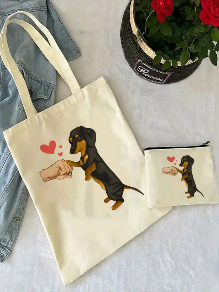 Anatomy Dachshund Dog, “I Do What I Want” Tote Bag