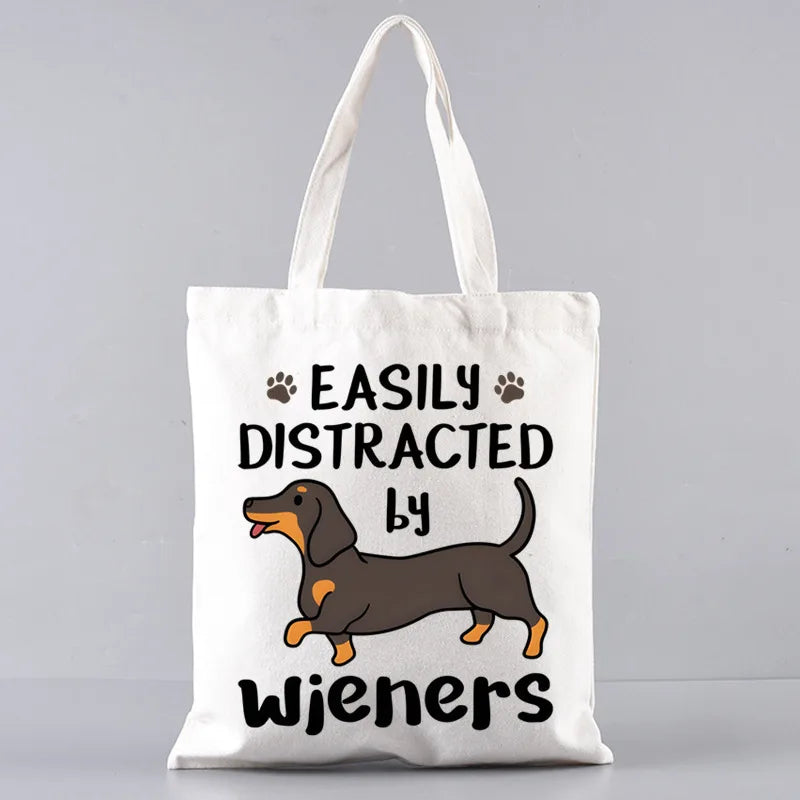 Anatomy Dachshund Dog, “I Do What I Want” Tote Bag