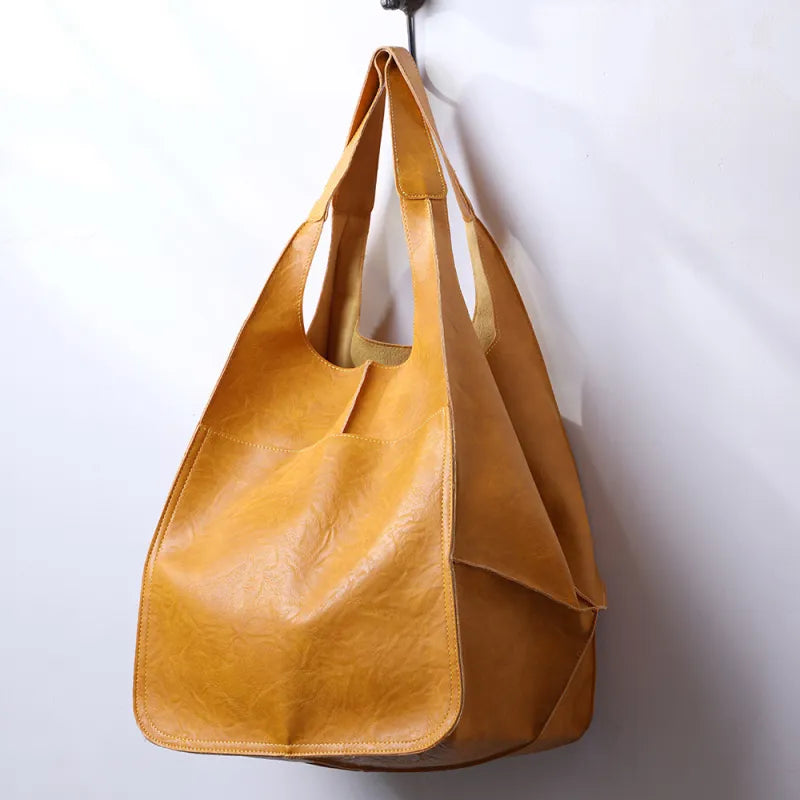 Soft Leather Large Capacity Tote Bag