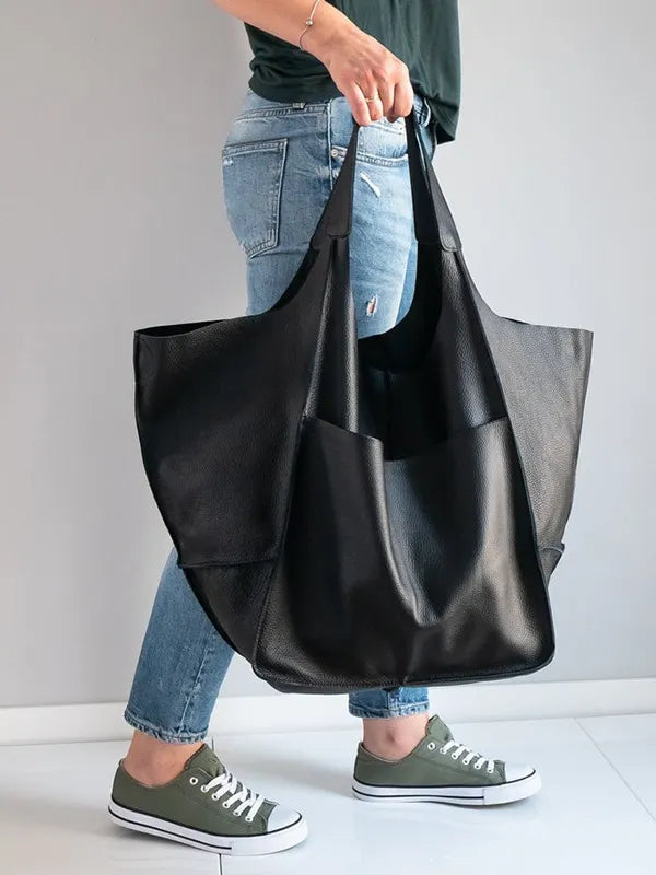 Soft Leather Large Capacity Tote Bag