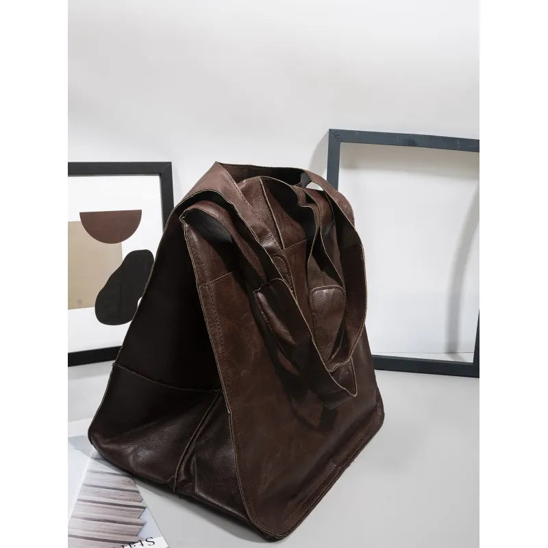 Soft Leather Large Capacity Tote Bag