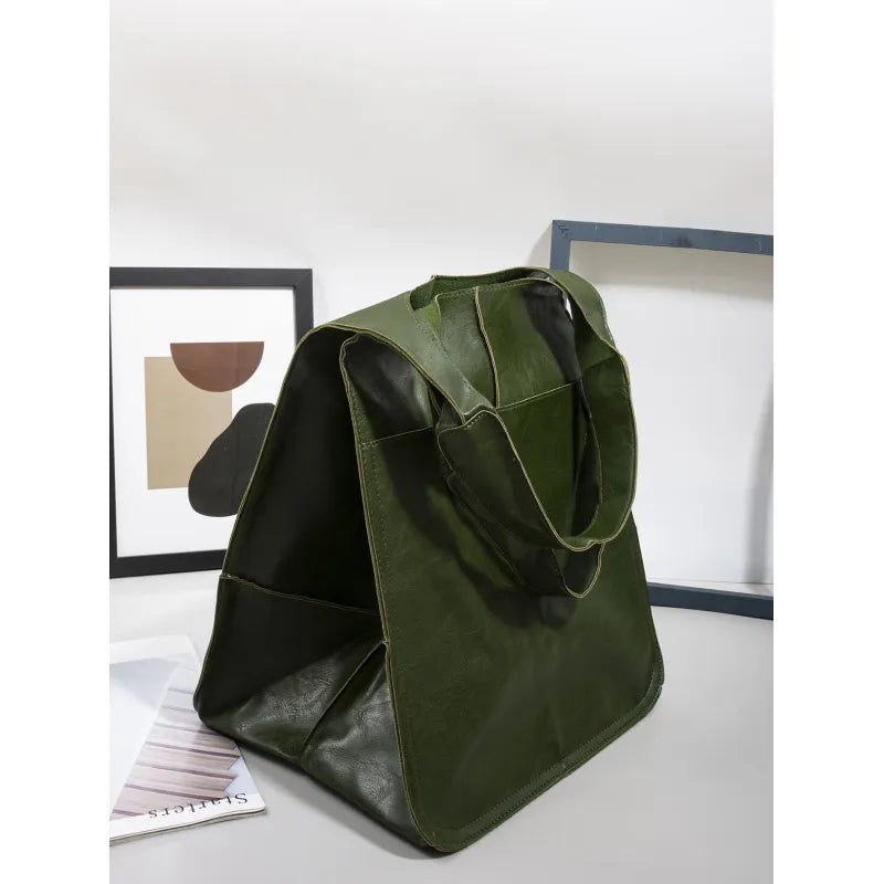 Soft Leather Large Capacity Tote Bag