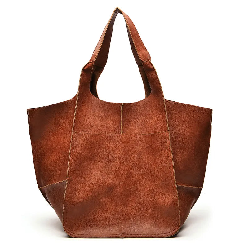 Soft Leather Large Capacity Tote Bag